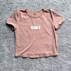 Obey Cropped Logo Tee